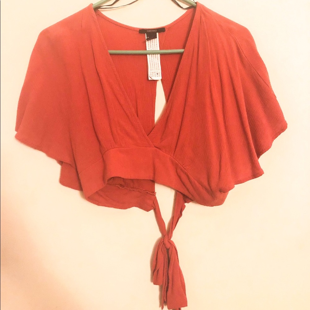Forever 21 - Cropped Blouse (Coral)